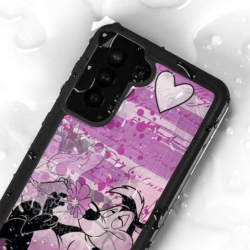Looney Tunes Pepe Le Pew Purple Romance Galaxy S24 Plus Waterproof Case